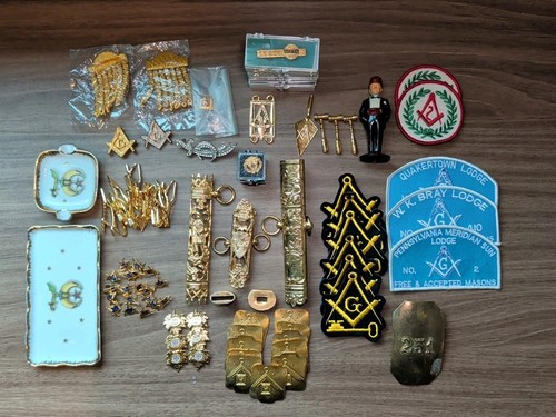 Large vintage masonic lot pins - large,