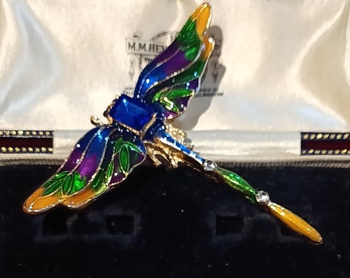 Dragonfly enamel brooch - dragonfly,