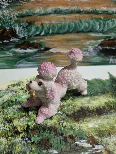 Vtg porcelain poodle dog with - dog,