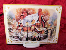 Bradford Exchange Editions HOLLY COTTAGE Porcelain Christmas Postcard Unused