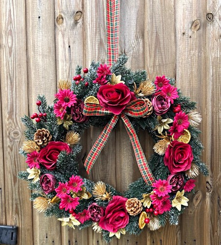 Artificial floral door wreath - artificial,