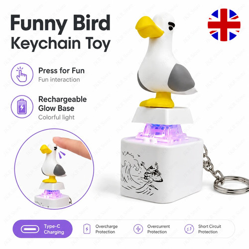 Seagull mine keychain button - seagull,