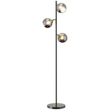 HOMCOM Modern Floor Lamp with Glass Global Shade, 3 Light for Living Room