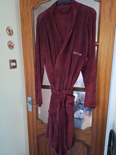 Mens dressing gown burgundy - dressing,