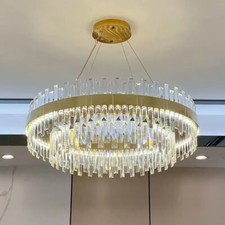 LED Crystal Chandelier Luxury Pendant Light Round Ceiling Lamp Lighting Fixture