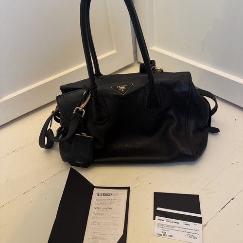 Prada black leather - leather, handbag