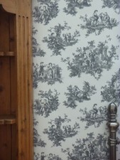 Black toile jouy wallpaper - toile, de