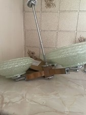 Art deco three-arm glass ceiling Light 