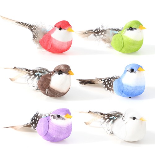 12pcs faux feather birds home - faux,