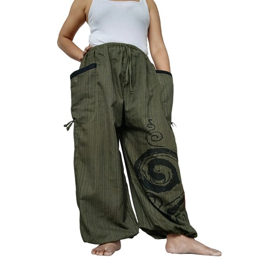 Green black harem - harem, pants