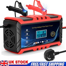 12V Smart Car Battery Charger Intelligent Pulse Repair 6A AGM GEL EFB 65℃+/-5℃