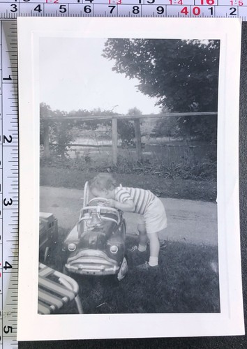 Young child playing - child, metal