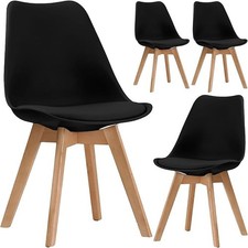 Dining Chairs Set Of 4 Wooden Legs Soft Cushioned Pad FREE GB DELIVERY🚚🚚🚚🚚