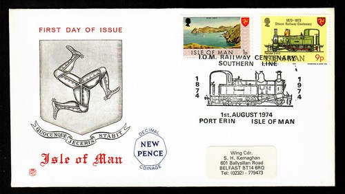 1974 isle man fdc - of, man,