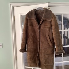 Ladies Dark Brown Sheepskin Coat, Size 14, Good Condition