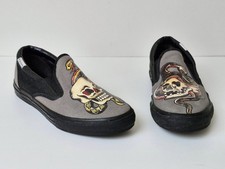 Converse Sailor Jerry Slip-On Canvas Shoes. Skulls-Halloween. UK 10. EU 45.
