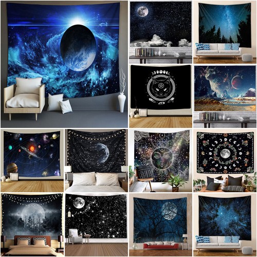 Large moon night tapestry - night,