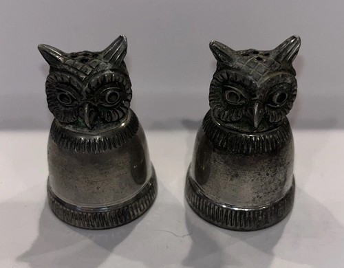 Vintage mini pewter owl - mini, head
