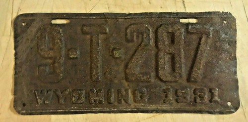 1931 wyoming truck license - wyoming,