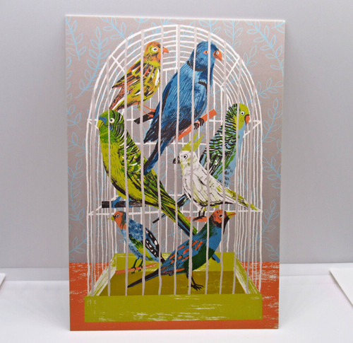 Birdcage postcard alice - postcard,
