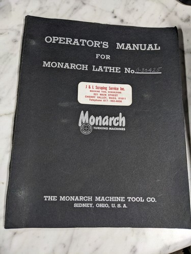 Monarch operator manual - monarch,