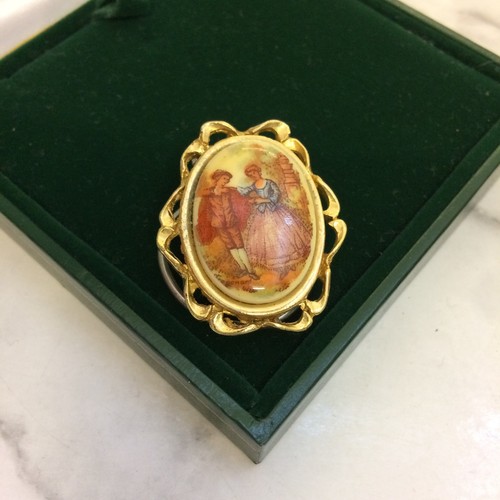 Vintage scarf clip - scarf, ring