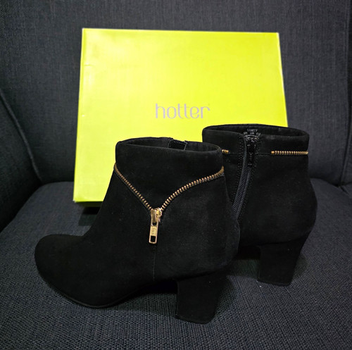 Hotter vanity black suede - -,