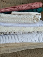 Vintage, Antique Table Cloths Mixed Job Lot 