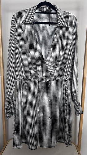 Zara black white houndstooth - black,