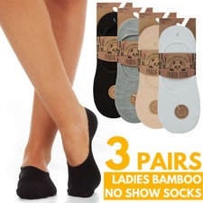 Ladies Bamboo Plain No Show