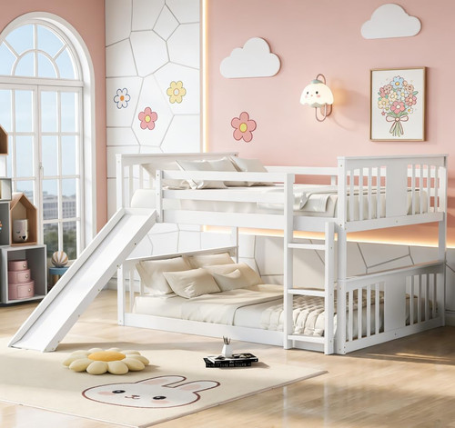 Full low bunk bed with - full,