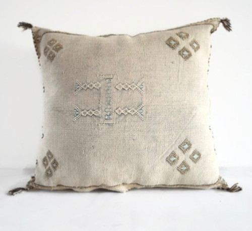Moroccan cactus silk cushion - moroccan,