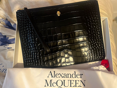 Alexander mcqueen black croc - mcqueen,
