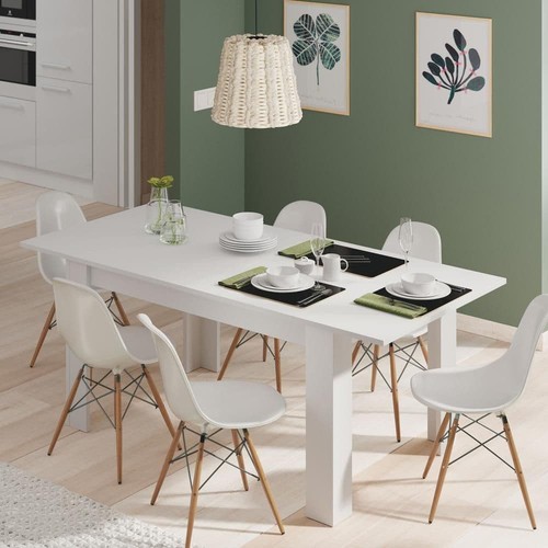 Tevez white extending dining - white,