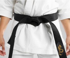 Black Belt SATIN With Gold