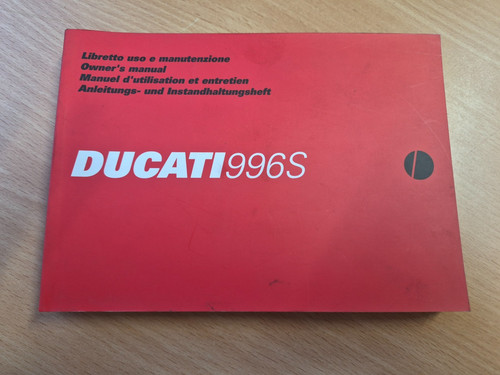 Ducati 996s owner manual - owner's,