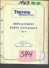 Triumph Tiger Cub 1962/63 T20 T20SS T20SH,200cc Parts Catalogue #8  #584