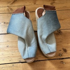 TOPSHOP DENIM ESPADRILLE WEDGES UK 7 NEW