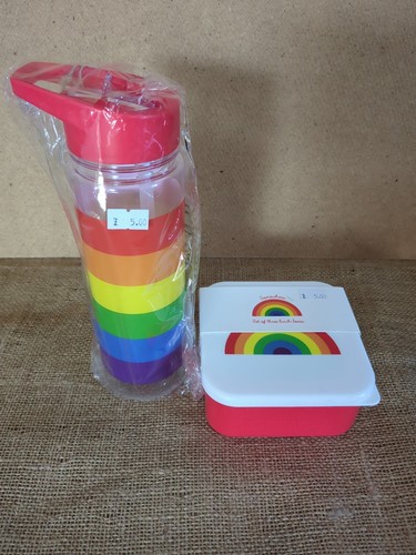 Rainbow lunchbox and water - rainbow,