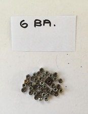 **40 ASSORTED 6BA NUTS : SOME STEEL, BRASS & NYLOCK**NEW, OLD STOCK