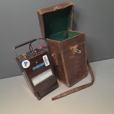 Vintage Insulation Tester RECORD “MINOR” MARCONI TEST DEPT. Leather Case
