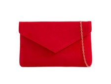 Women's Plain Suede Clutch Bag