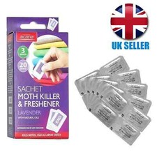 ACANA Sachet Moth Killer Repellent Freshener Fabric Lavender For 3 Months NEW UK