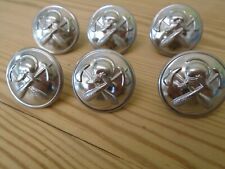 FIREMAN'S HELMET & CROSSED AXES TUNIC BUTTONS, 6 X 25mm