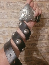 Evisu Real Leather GOD HEAD Big  Seagull Stud belt Size M Fit 30 - 36" Very Rare