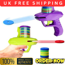 Foam Disc Launcher Zip Shot Saucer Shooter Toy Random Colour Kids Outdoor Fun