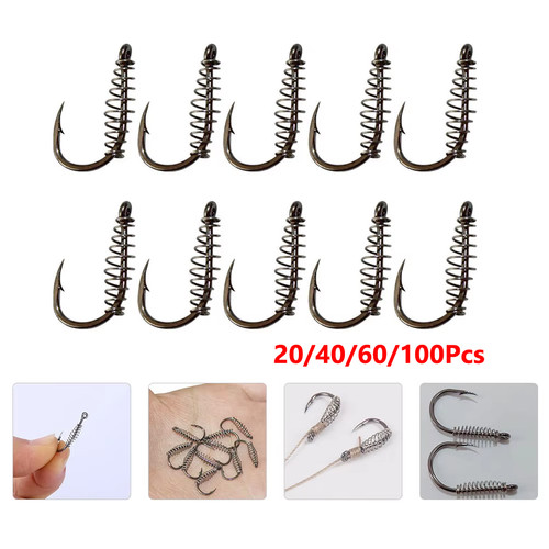 Spring fishing hooks stainless - hooks,