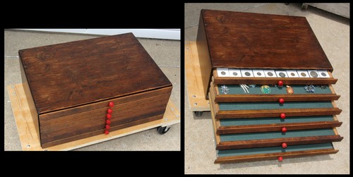 Antique art deco wood drawer - 6,