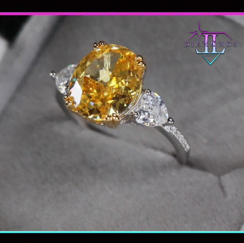 Yellow oval diamond - yellow,