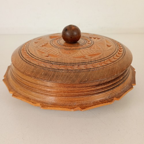 Turned wood vintage carved - turned,